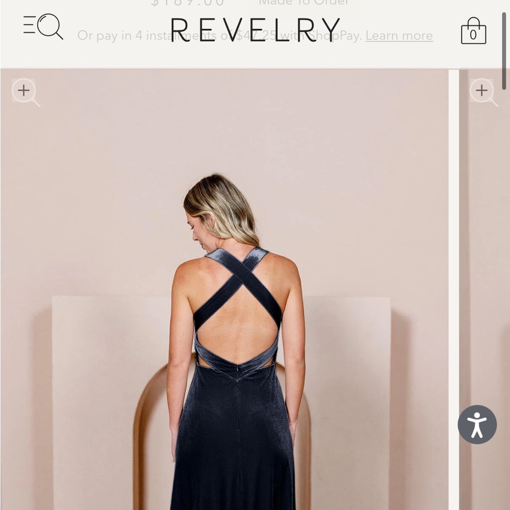 Revelry Navy Blue Velvet Bridesmaid Dress